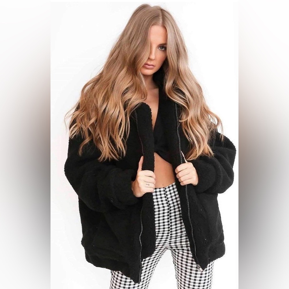 PRETTYGARDEN Coats Sherpa Fleece Faux Fur Shearling Oversized Trendy Jackets
